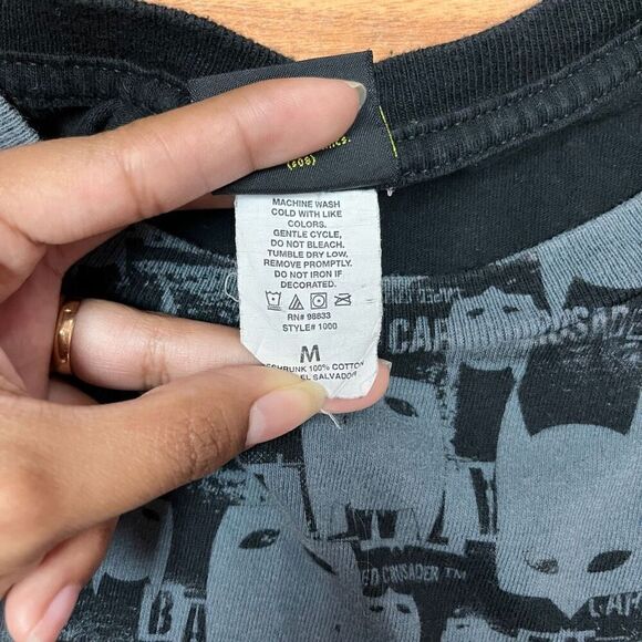 Batman Mens Blue Caped Crusader Bat Signal Allover Print Short Sleeve Tee Medium - Picture 7 of 8